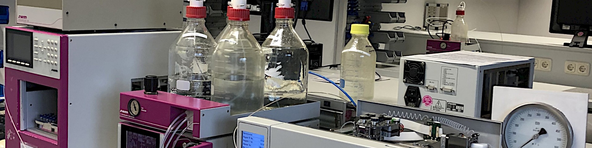 Laboratory for homeopathic drug research with various analytical devices and measuring instruments